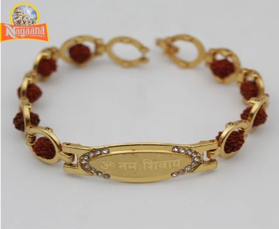 nagaana Brass, Rudraksha Beads Gold-plated Bracelet
