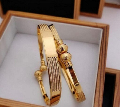 tejasvita imitation Brass Gold-plated Bangle Set(Pack of 2)