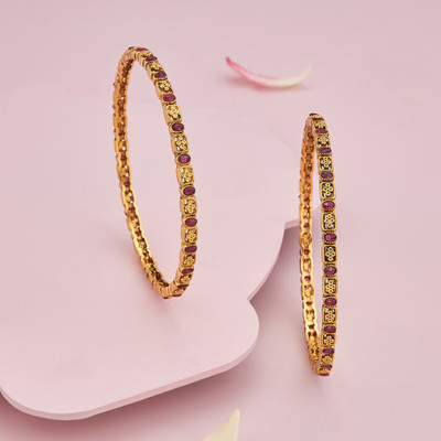 Kushal's Fashion Jewellery Copper Gold-plated Bangle