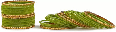 RADHA MOHAN EMPIRE Fabric, Glass Bangle Set(Pack of 32)