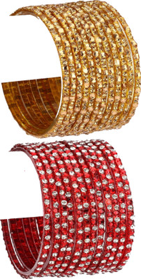 1st Time Glass Beads, Crystal Enamel Bangle Set(Pack of 10)