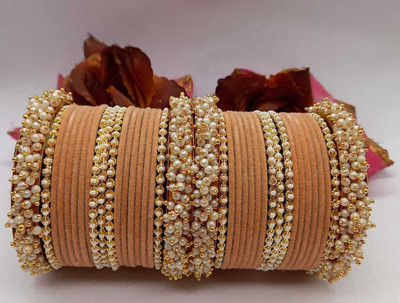 CHURA KING Alloy Pearl Bangle Set(Pack of 10)