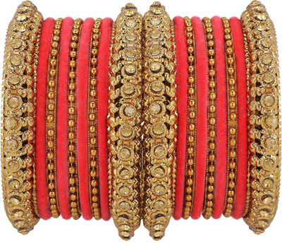 LYBASHINE Metal, Alloy Cubic Zirconia Gold-plated Bangle Set(Pack of 2)