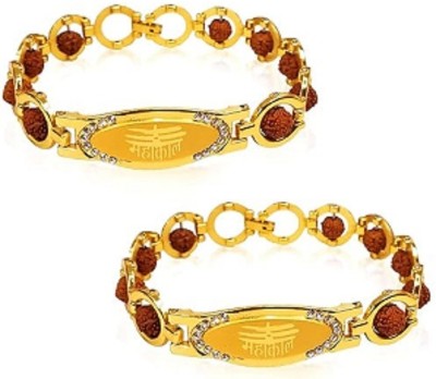 nagaana Brass, Rudraksha Gold-plated Bracelet