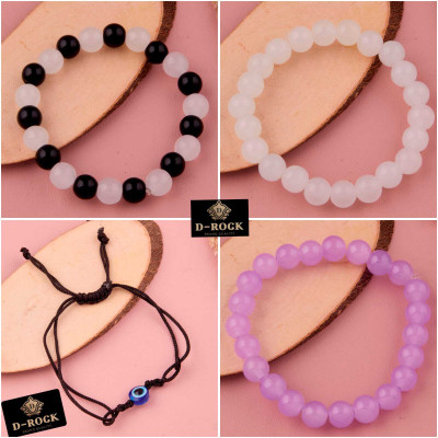 D-Rock Fabric, Crystal, Alloy Crystal Gold-plated Bracelet Set(Pack of 4)