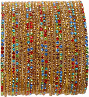 ZULKA Metal Zircon Bangle Set(Pack of 24)