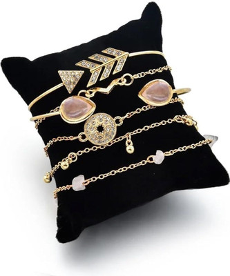 Dressberry Alloy Cubic Zirconia Gold-plated Cuff(Pack of 6)