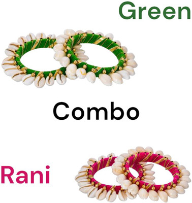 Shyam Creation Shell Gold-plated Bangle Set(Pack of 4)
