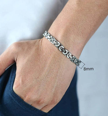 Uniqon Metal, Stainless Steel Silver Bracelet Set