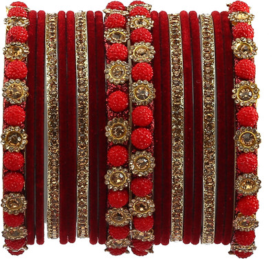 GLIKA Metal Beads, Pearl, Zircon Gold-plated Bangle Set(Pack of 20)