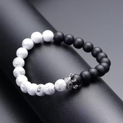 METRONAUT Metal, Mother of Pearl, Alloy, Stainless Steel Beads, Crystal Silver Bracelet