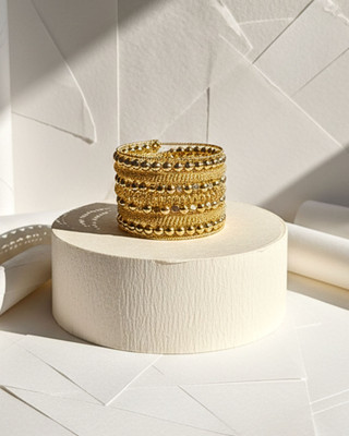 Orangenysha Brass Beads Gold-plated, Rhodium Bracelet
