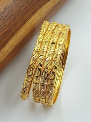 Shree Fashions World Brass Gold-plated Bangle Set(Pack of 4)