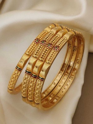 OmKrishiv Brass Gold-plated Bangle(Pack of 4)