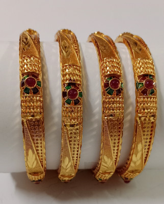 khanak Brass Gold-plated Bangle Set(Pack of 4)