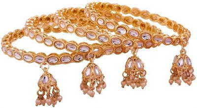 GC PREMIUM JEWELLERY Brass Gold-plated Bangle Set(Pack of 4)