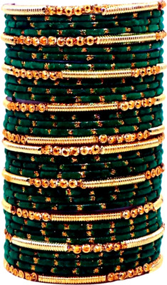 Suhagan Glass Zircon Bangle Set(Pack of 10)