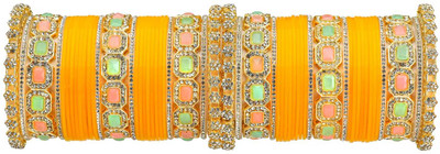 SBS Alloy Beads, Pearl, Cubic Zirconia Gold-plated Chudas(Pack of 62)