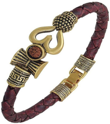 SHRI ASTHA VINAYAK Leather Gold-plated Kada