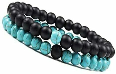 SUKHAD Stone Beads, Agate, Turquoise Bracelet(Pack of 2)
