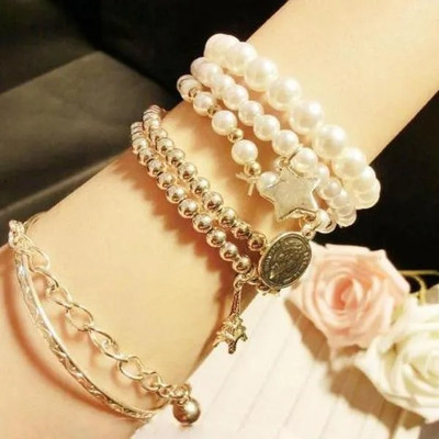 TVI Alloy Cubic Zirconia Gold-plated Bracelet Set(Pack of 6)