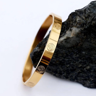GKKAKADIYA Stainless Steel Gold-plated Kada