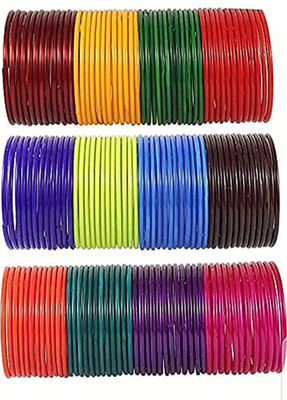 sp enterprise Glass Enamel Bangle Set(Pack of 10)