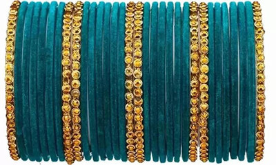 RADHA MOHAN EMPIRE Fabric, Glass Bangle Set(Pack of 32)