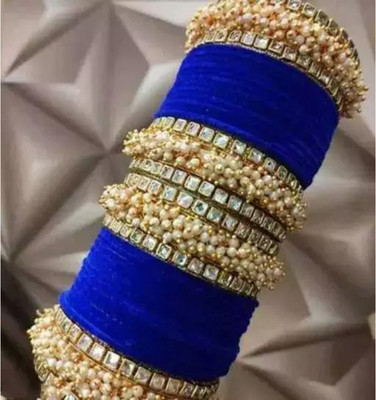 Rajwadi Alloy Pearl Gold-plated Bangle Set(Pack of 10)