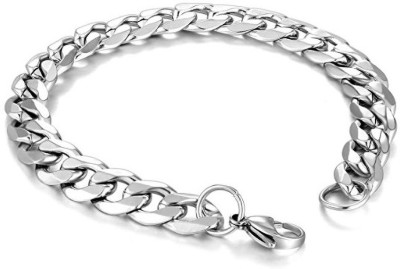 MEENAZ Metal, Silver, Alloy, Steel, Stainless Steel Platinum, Rhodium, Silver Bracelet