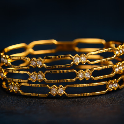 SARFARAJ VENTURES Brass Gold-plated Bangle Set(Pack of 4)