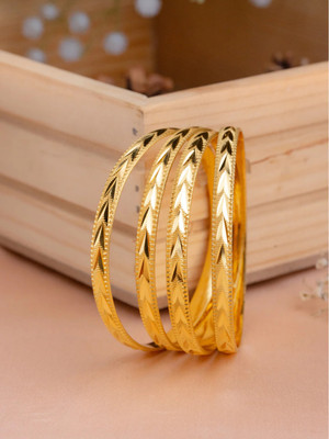 Prasansha Enterprises Brass Gold-plated Bangle Set(Pack of 4)
