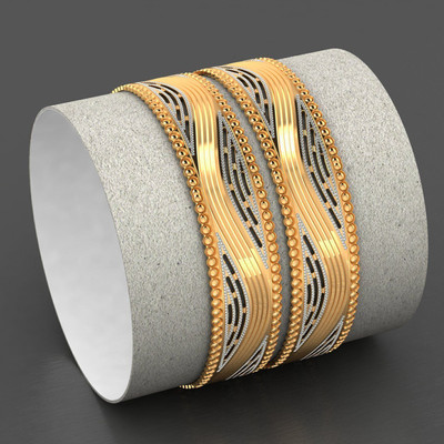 CYGNI Brass Gold-plated Bangle(Pack of 2)