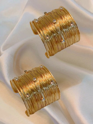GRAB DEAL Alloy Crystal Gold-plated Cuff(Pack of 2)