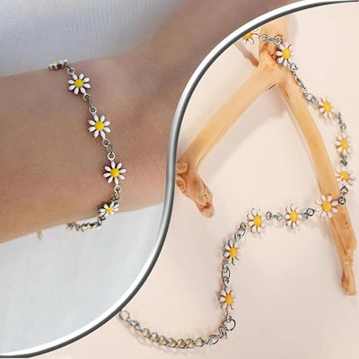 THANU'S CRAFT Metal Crystal Silver Bracelet
