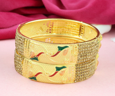 Bhagya Lakshmi Alloy Gold-plated Bangle Set(Pack of 2)