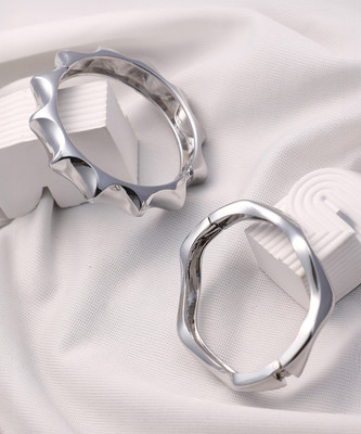 SOHI Alloy Silver Bracelet Set(Pack of 2)