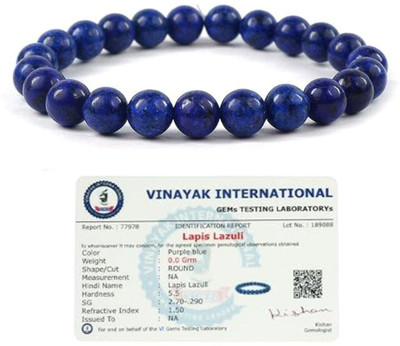 VIBESLE Lapiz Lazuli, Crystal Beads Charm Bracelet