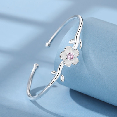 MYKI Stainless Steel Cubic Zirconia Silver Coated Kada