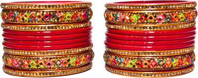 Naziya Lahti Bhandar Lac Bangle Set(Pack of 10)