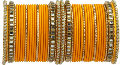Rijoli Metal Beads Bangle Set(Pack of 10)