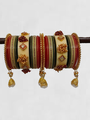 AYSHA CREATION Metal Moonstone Bangle Set