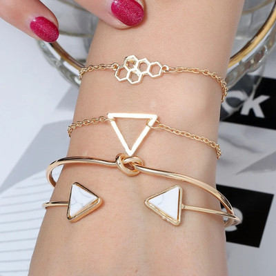 Vembley Alloy Gold-plated Bracelet Set(Pack of 4)