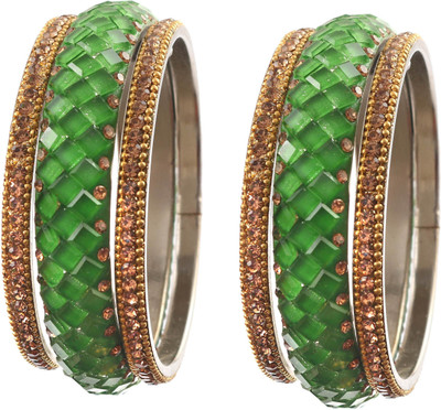 CHURA KING Metal, Alloy Cubic Zirconia Bangle Set(Pack of 6)