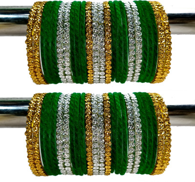 suhagan bangle store Metal, Fabric Gold-plated Bangle Set(Pack of 60)