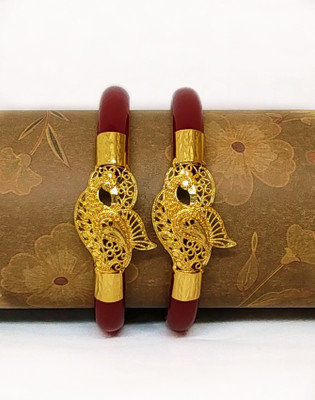 ZR JEWELS Brass Gold-plated Bangle Set(Pack of 2)