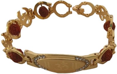 GODHARMIK Brass, Rudraksha Gold-plated Bracelet