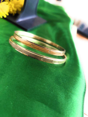 Impon Brass Gold-plated Bangle Set(Pack of 2)