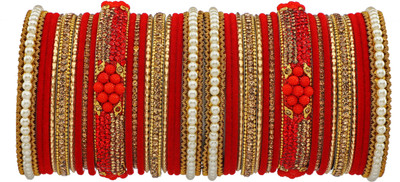 Rijoli Metal Zircon Gold-plated Bangle Set(Pack of 38)