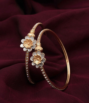 Gemini Creation Alloy Gold-plated Bangle Set(Pack of 2)